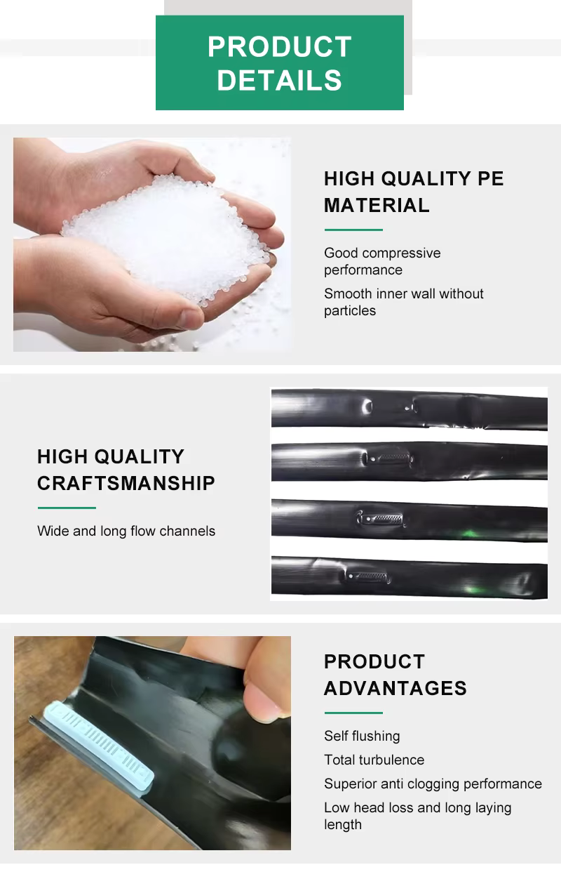 Flat Inlaid Drip Tape Agricultural Crop Irrigation