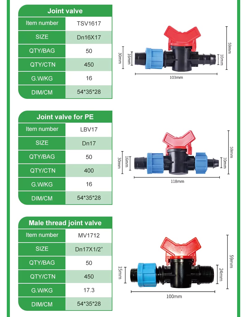 UV Stabilized Drip Tape Fittings