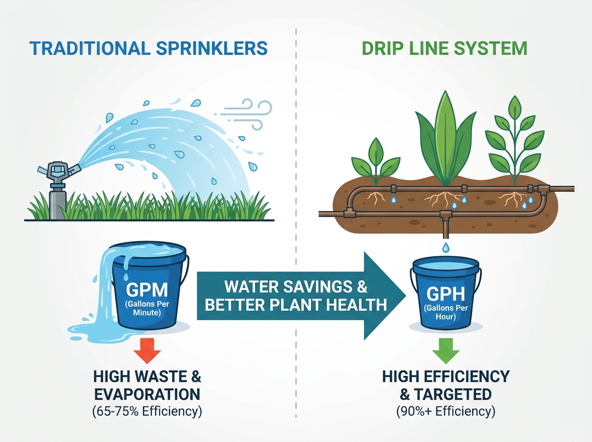 drip line watering plants