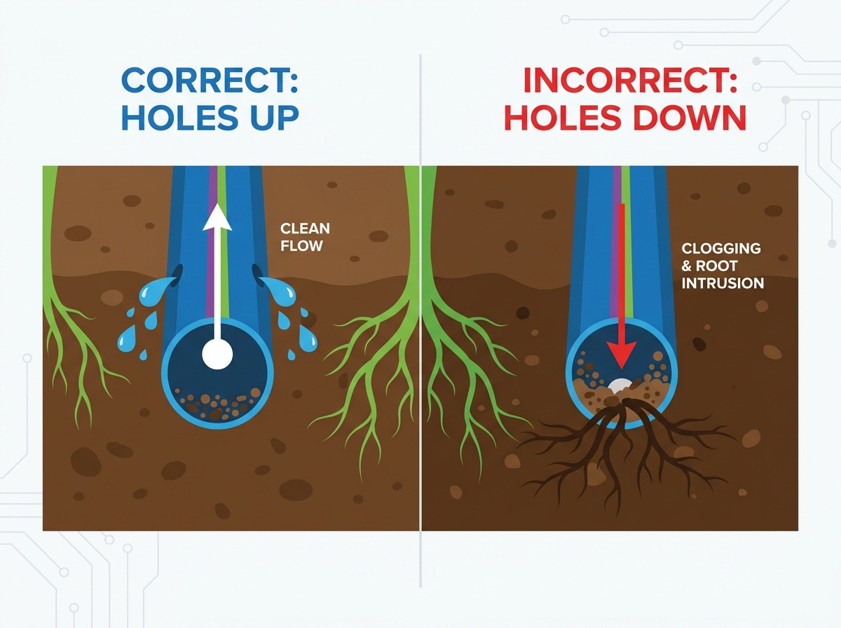 drip tape orientation guide for surface and subsurface applications